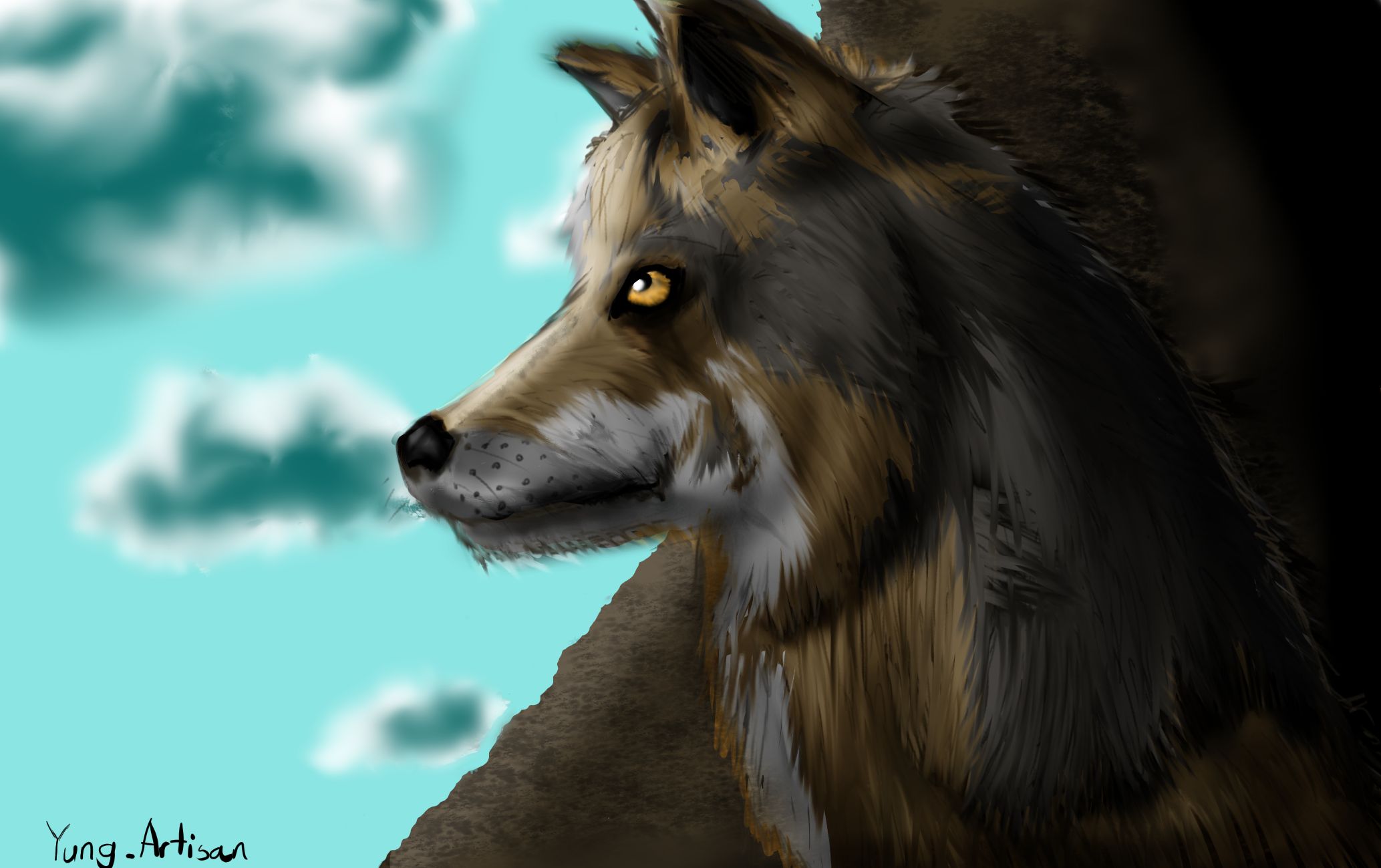 wolf painting